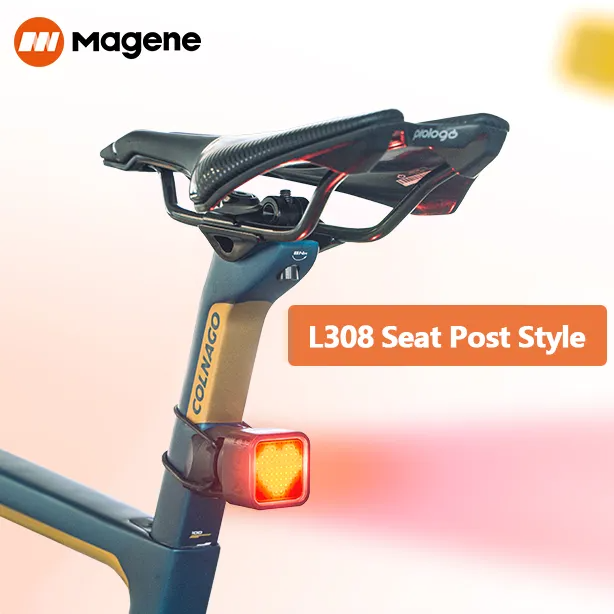 Magene L308 Tail Light Expression 96 COB LED Auto-Sleep Wake Emoji Text lights Smart Braking