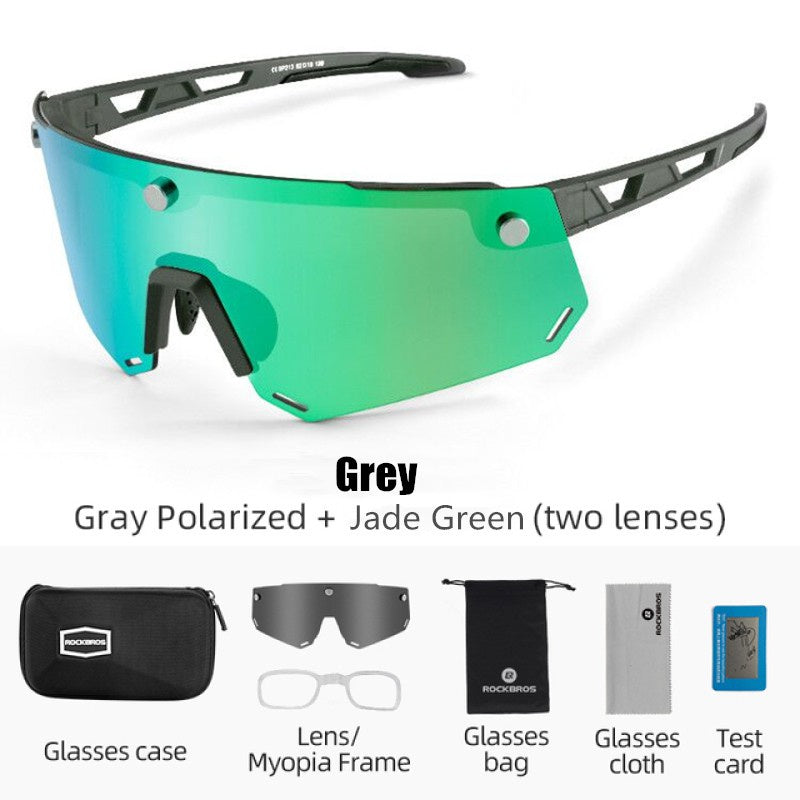 ROCKBROS Glasses 2 In 1 Cycling Polarized Magnetic Changeable HD Lens Bicycle Sunglasses Unisex MTB Goggles Anti UV