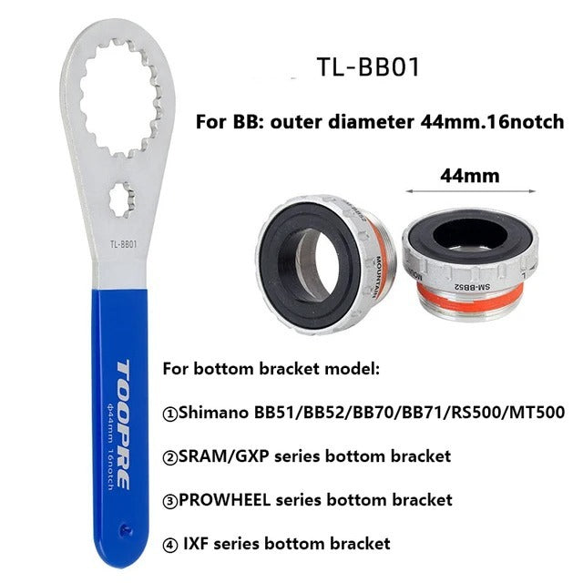 TOOPRE MTB/Road Bike Bottom Bracket wrench BB Bottom Bracket installation and removal tool suitable for SHIMANO/SRAM/IXF