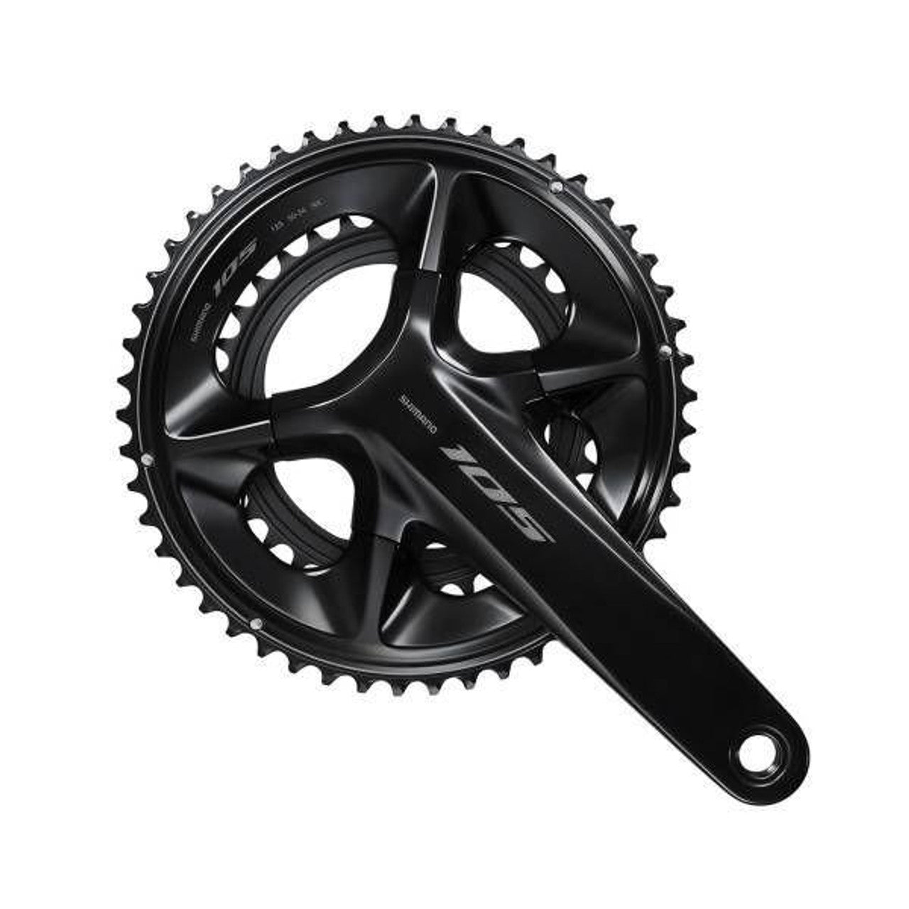 Shimano 105 FC‑R7100 2×12-Speed Crankset (170 mm, 50‑34T, Glossy Black)