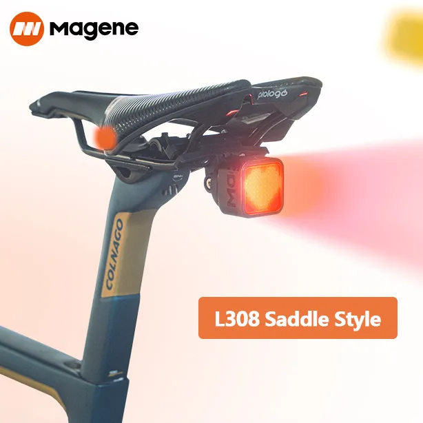 Magene L308 Tail Light Expression 96 COB LED Auto-Sleep Wake Emoji Text lights Smart Braking