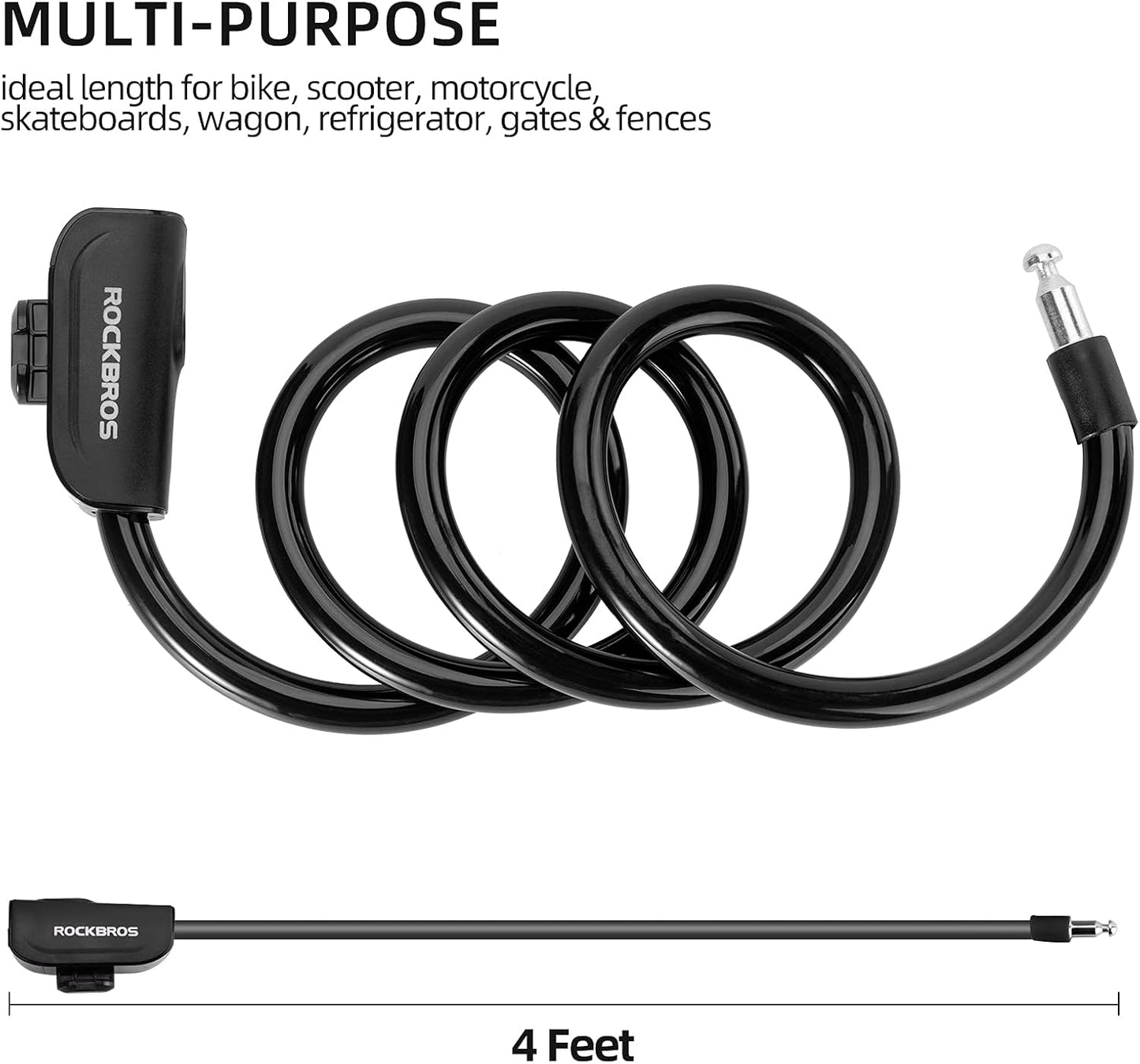 ROCKBROS Key Cable Lock RKS515-BK