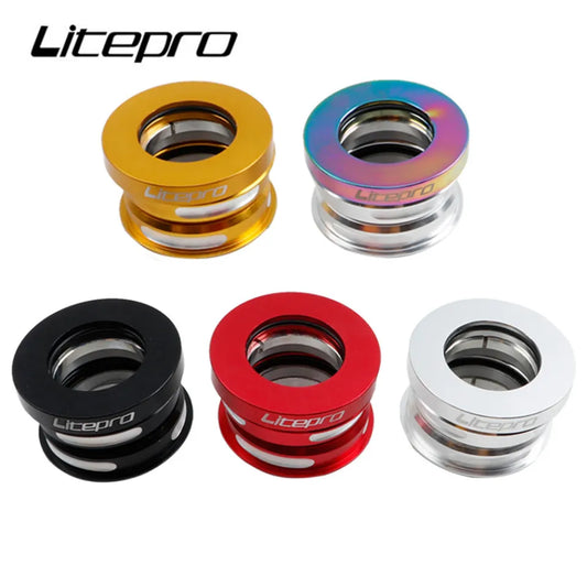 Litepro Folding Bike Headset 44mm Built-in Bicycle Headset Aluminum Alloy Sealed Bearing Head Set SP8 SP18 412 Stem