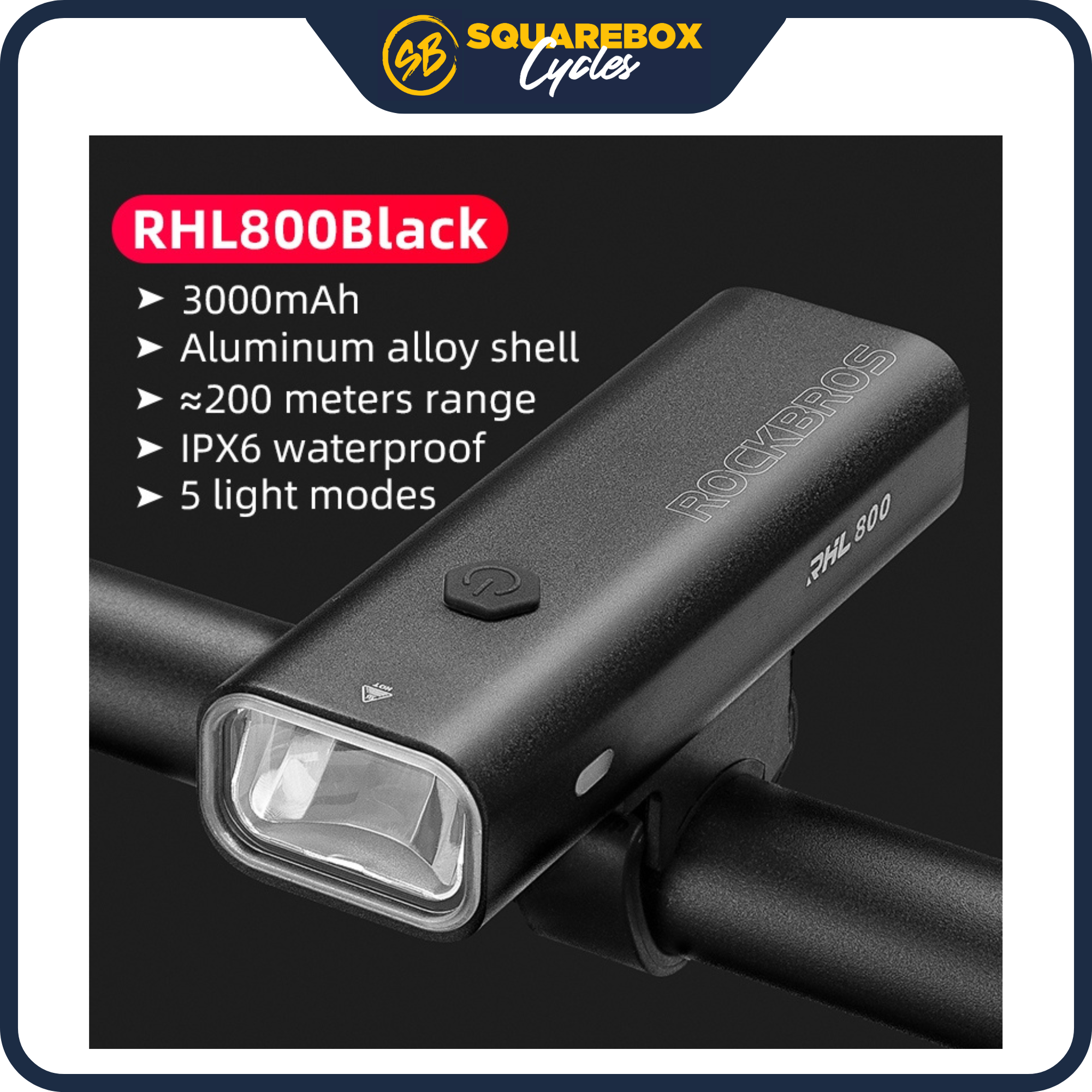 ROCKBROS RHL200 / RHL400 / RHL600 / RHL800 Front Bike Light USB-C ...