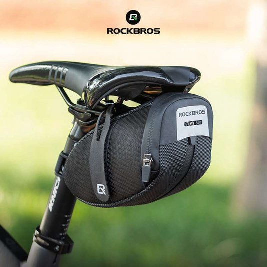 ROCKBROS Bike Saddle Bag, Bike Bag Under Seat, Strap-on Cycling Wedge Pack, Bike Seat Storage Bag for Mountain Road Bike