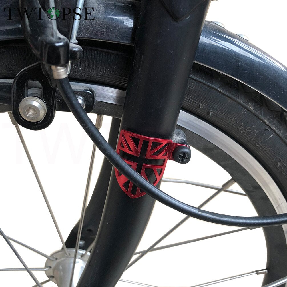 TWTOPSE Bicycle Brake Shift Cable Baffle Plate For Brompton Folding Bike 3SIXTY Alloy Protection Front Fork Protector