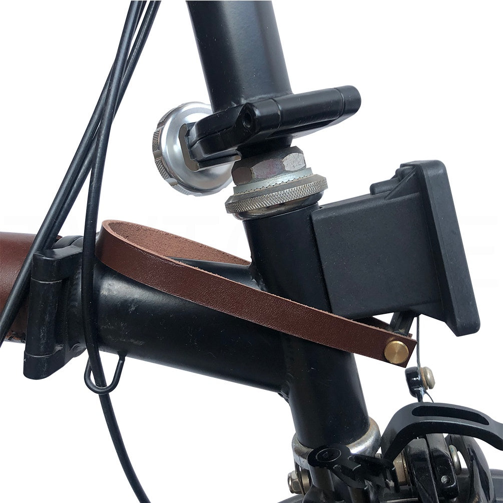 Handmade Italian Cowhide Leather Bike Frame Stem Protector Cover Compatible With trifold Folding Bicycle