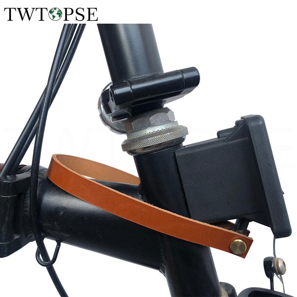 Handmade Italian Cowhide Leather Bike Frame Stem Protector Cover Compatible With trifold Folding Bicycle