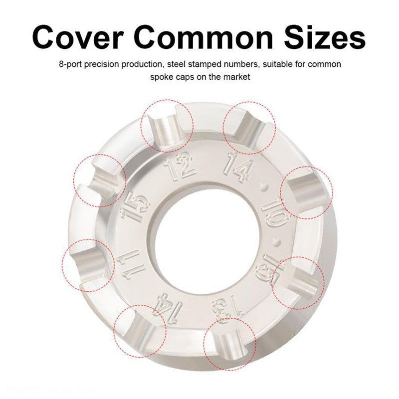 TOOPRE Bicycle 1 PCS Spoke Wrench MTB Bike Road Knitting Ring Adjustment Tool 8-Port Wire Wrench Steel Ring Repair