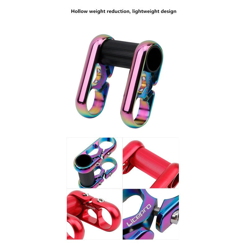 Litepro Folding Bike Hollow Double Stem Horizontal Handlebar 25.4mm Aluminum Alloy Bicycle Parts