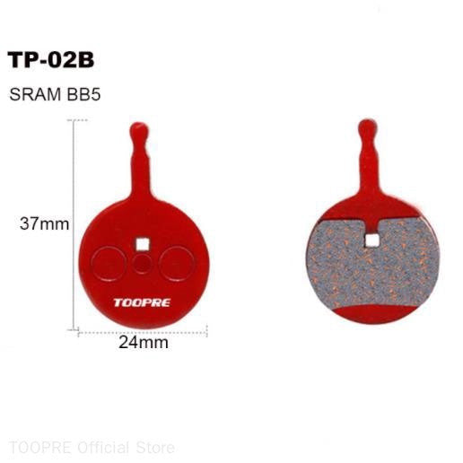 TOOPRE Mountain bike brake pads all-metal high wear-resistant fiber disc brake pad BB5 FOR SHIMANO SRAM ZOOM AVID Magura