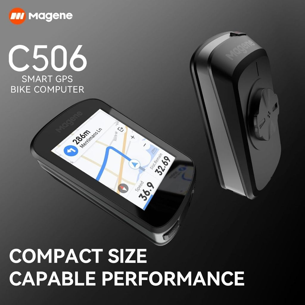 Magene C506 Smart GPS Bike Computer Touchscreen Speedometer WiFi/Bluetooth Customizable Data Display