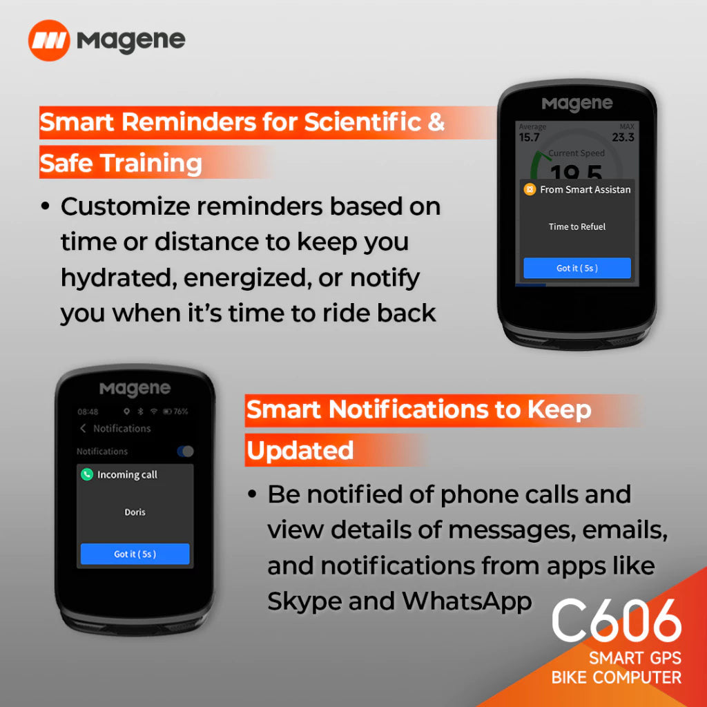 Magene C606 GPS Bike Computer Touchscreen Navigation Visualized ClimbPro Control New Dashboard