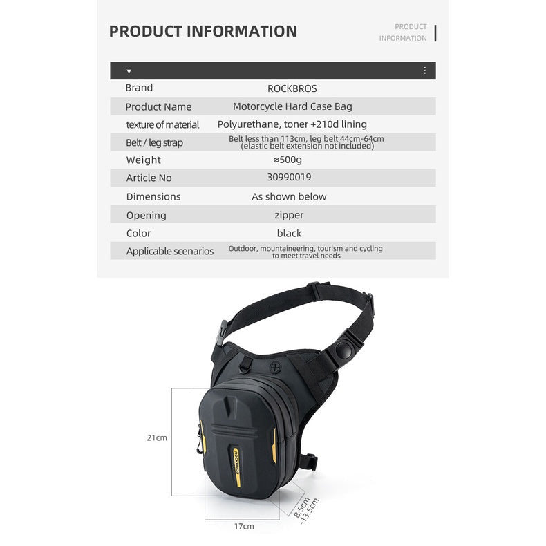 ROCKBROS Hard Shell Drop Leg Bag Motorcycle Waist Pack Magnetic Motorcycle Tank Bag Thigh Bags for Men Women