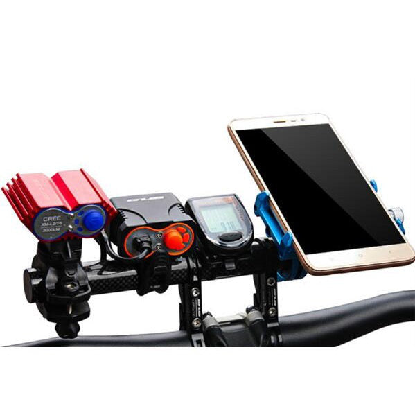 GUB G-202 Carbon Fiber Bicycle Handlebar Extender 20CM Headlight Bracket Lamp Flashlight Holder