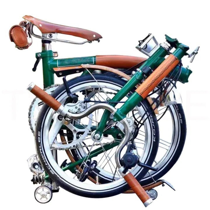 Handmade Italian Cowhide Leather Bike Frame Stem Protector Cover Compatible With trifold Folding Bicycle