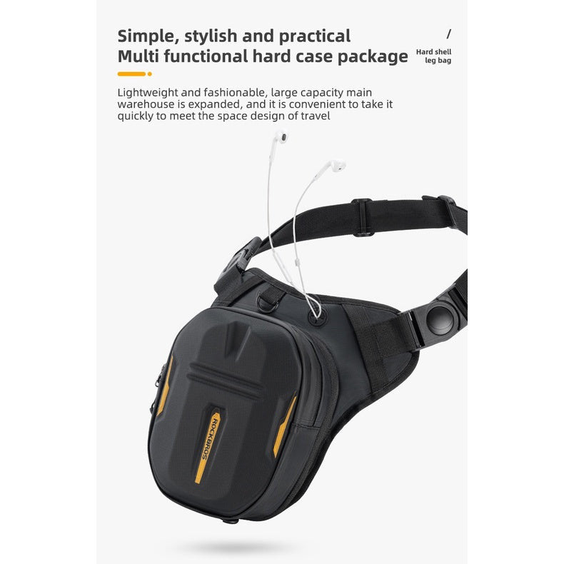 ROCKBROS Hard Shell Drop Leg Bag Motorcycle Waist Pack Magnetic Motorcycle Tank Bag Thigh Bags for Men Women