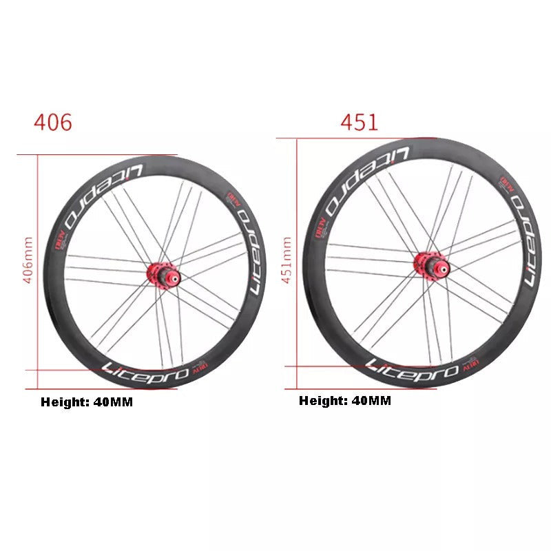 Litepro AERO Folding Bicycle 451 20 inch Wheelset 100/135mm Disc V Brake For 8 9 10 11 Speed One Pair