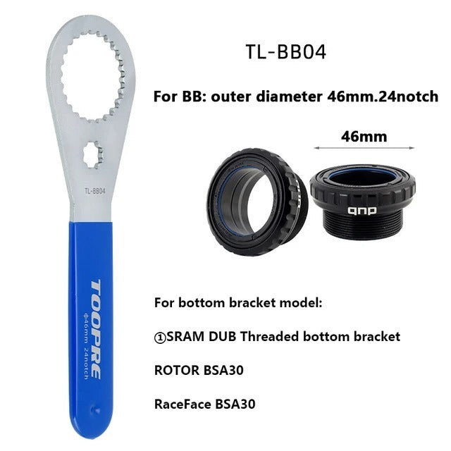 TOOPRE MTB/Road Bike Bottom Bracket wrench BB Bottom Bracket installation and removal tool suitable for SHIMANO/SRAM/IXF