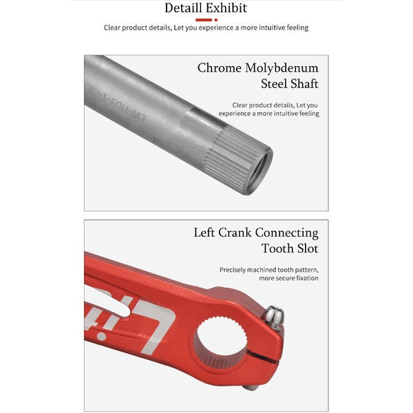 Litepro Folding Bicycle Elite Hollow Integrated Crank Crankset 130BCD Single Chainring Aluminum Alloy Chainwheel Ceramic