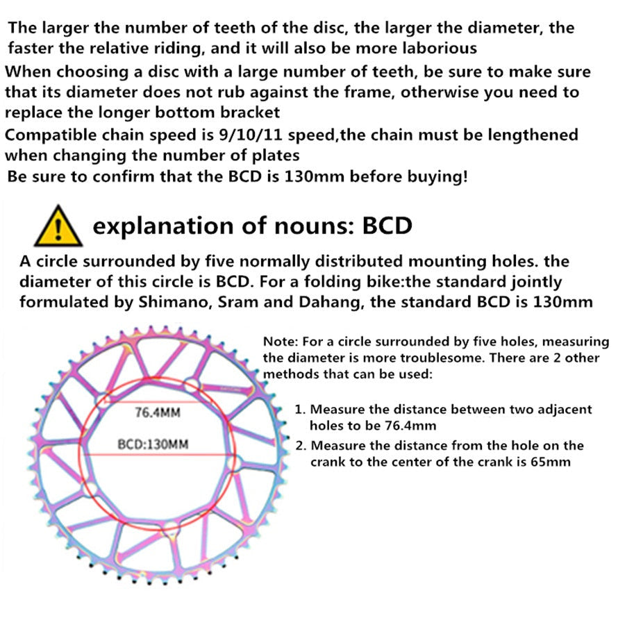 Litepro Hollow Crankset Chainring Chainwheel BMX Bike Colorful Crankset 130BCD 56T Sprockets