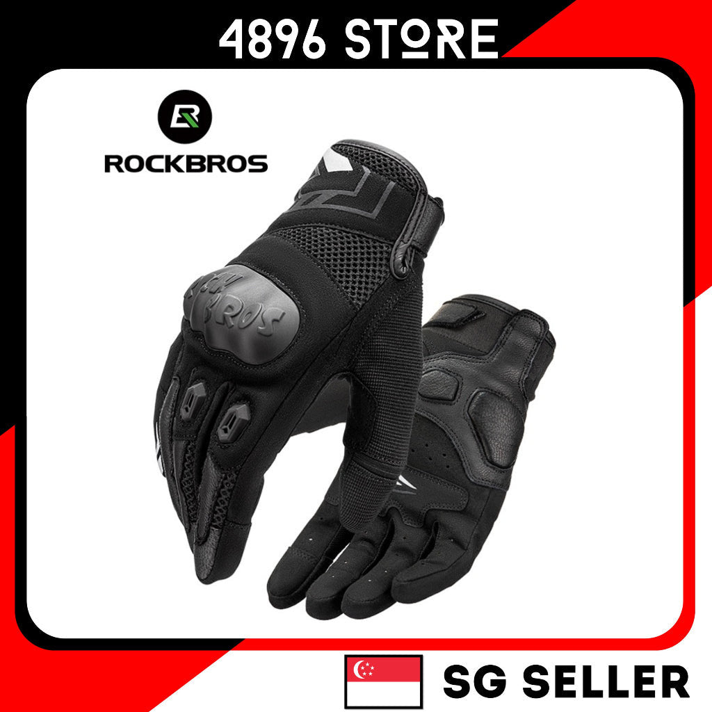 Rockbros Motorcycle Gloves Full-finger Riding Breathable Anti-fall Bicycle Locomotive Shock Absorption Gloves Men Women