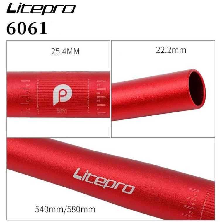 LitePro Monster Handlebar 25.4mm * 580mm Ultra-Light Handlebar Aluminum Straight Handle Bars Folding Bike Java Crius