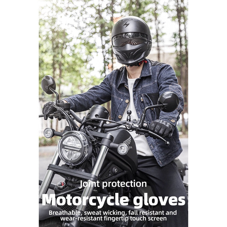 Rockbros Motorcycle Gloves Full-finger Riding Breathable Anti-fall Bicycle Locomotive Shock Absorption Gloves Men Women