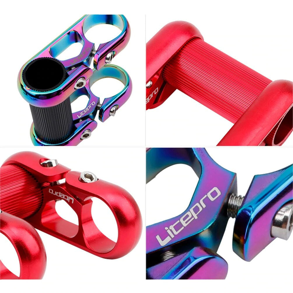 Litepro Folding Bike Hollow Double Stem Horizontal Handlebar 25.4mm Aluminum Alloy Bicycle Parts