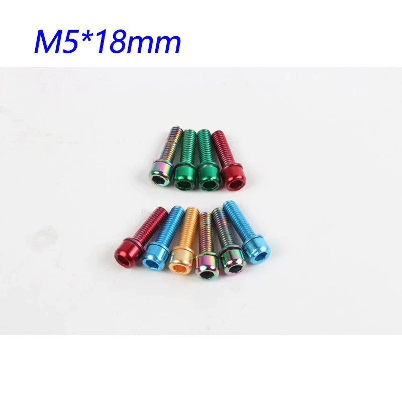 IIIPro Bicycle Stem Bolts 6pcs M5 18mm Steel Bolts 5mm 18mm