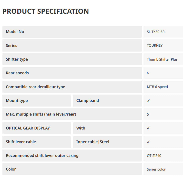Shimano SL-TX30R6 Shift Lever