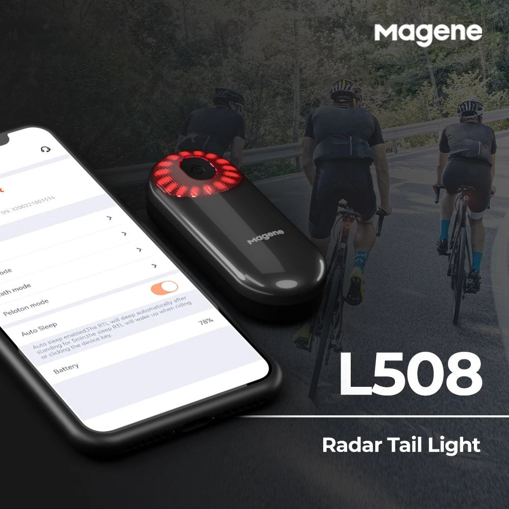 Magene L508 bike Radar Tail Light Bicycle Smart Rear Lighting Waterproof Brake Sensor Warning Lamp