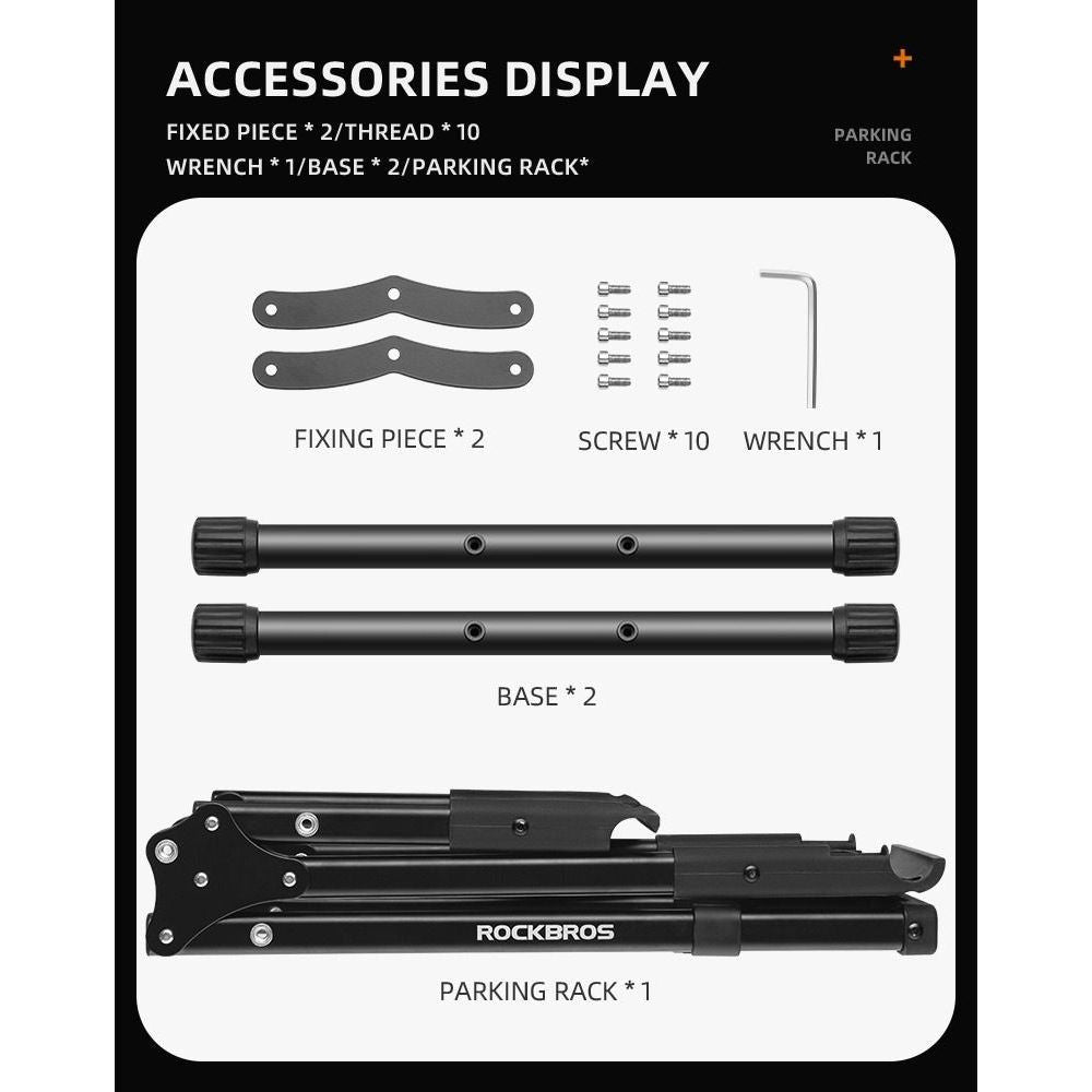 ROCKBROS Bike Parking Stand 20–29" Folding Floor Rack