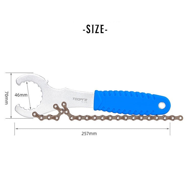 TOOPRE 3 In 1 Bicycle Cassette Freewheel Bottom Bracket Lock Ring Wrench Removal Repair Tool Cycling Installation Wrench