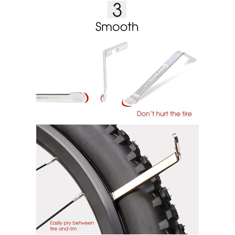TOOPRE Mountain Road Bike Tire Lever MTB Bicycle Tyre Spoon Remover Tool Stainless Steel MTB Cycling Wheel Repair Tools