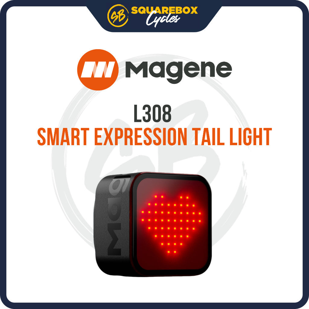 Magene L308 Tail Light Expression 96 COB LED Auto-Sleep Wake Emoji Text lights Smart Braking