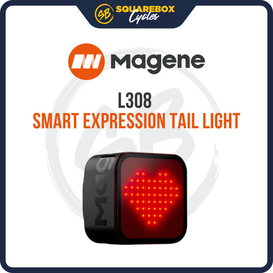 Magene L308 Tail Light Expression 96 COB LED Auto-Sleep Wake Emoji Text lights Smart Braking
