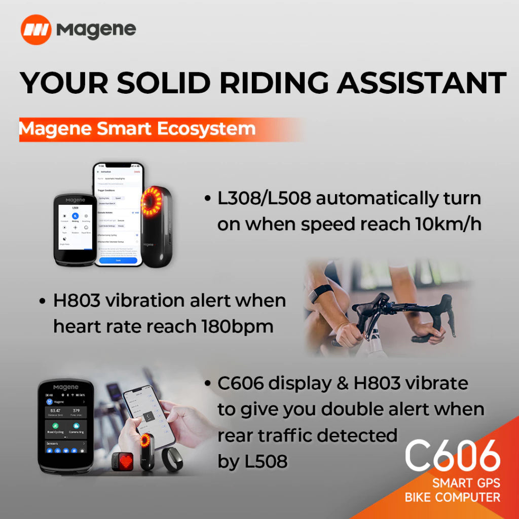 Magene C606 GPS Bike Computer Touchscreen Navigation Visualized ClimbPro Control New Dashboard