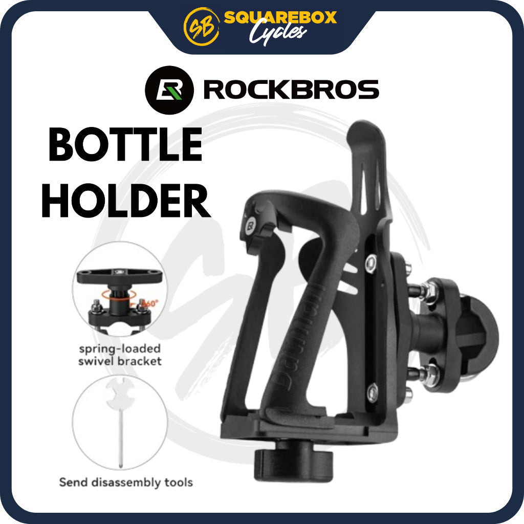 ROCKBROS Motorcycle Bottle Holder Cage 2D Bicycle Portable Bottle Holder with Adjustable Clamp Bike Accessories