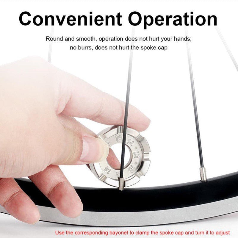 TOOPRE Bicycle 1 PCS Spoke Wrench MTB Bike Road Knitting Ring Adjustment Tool 8-Port Wire Wrench Steel Ring Repair