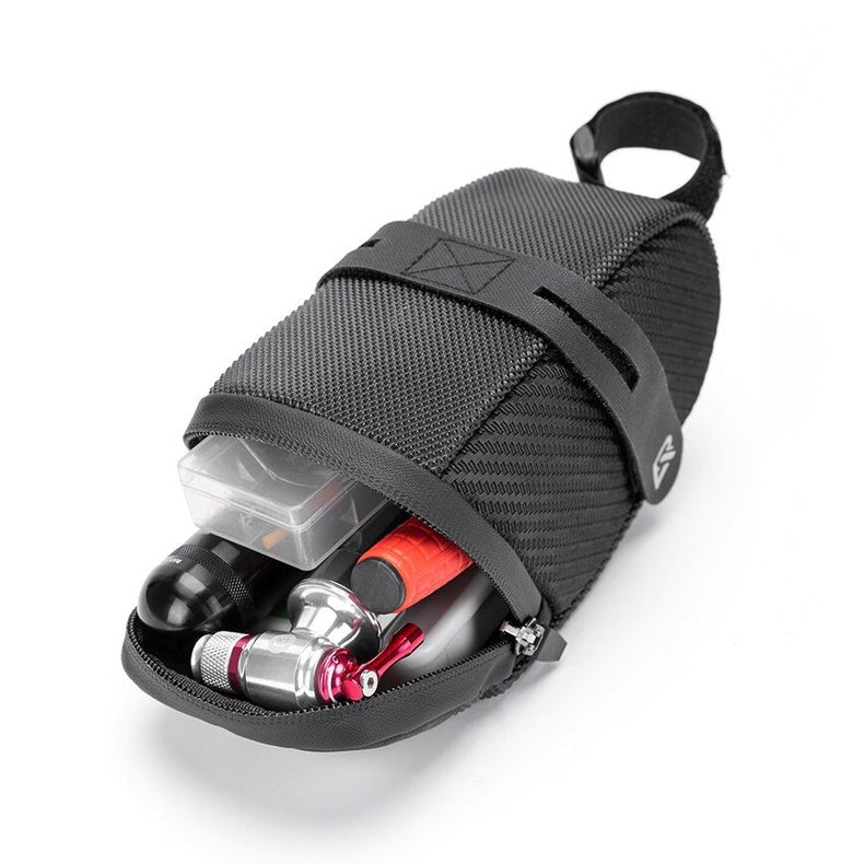 ROCKBROS Bike Saddle Bag, Bike Bag Under Seat, Strap-on Cycling Wedge Pack, Bike Seat Storage Bag for Mountain Road Bike