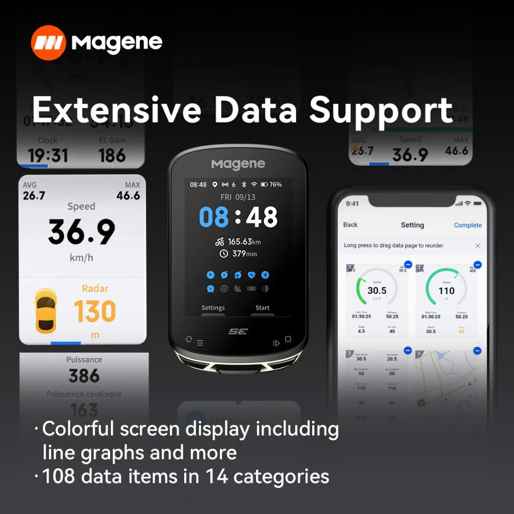 Magene C506SE Smart GPS Bike Computer Speedometer 2.4inch WiFi/Bluetooth Data Transfer Navigation