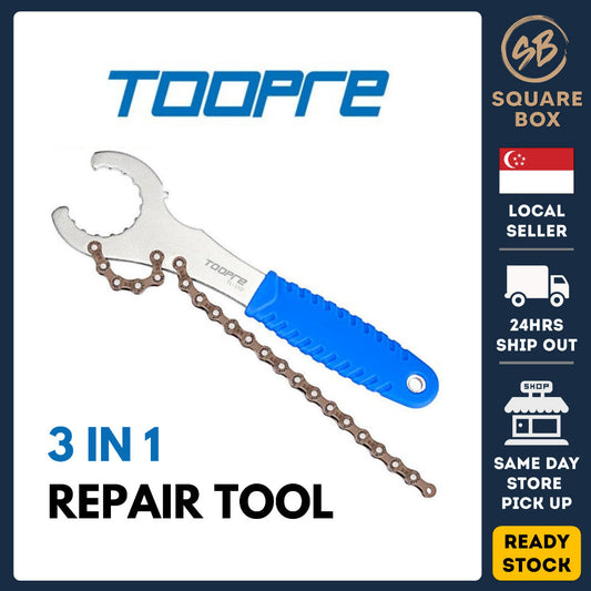 TOOPRE 3 In 1 Bicycle Cassette Freewheel Bottom Bracket Lock Ring Wrench Removal Repair Tool Cycling Installation Wrench