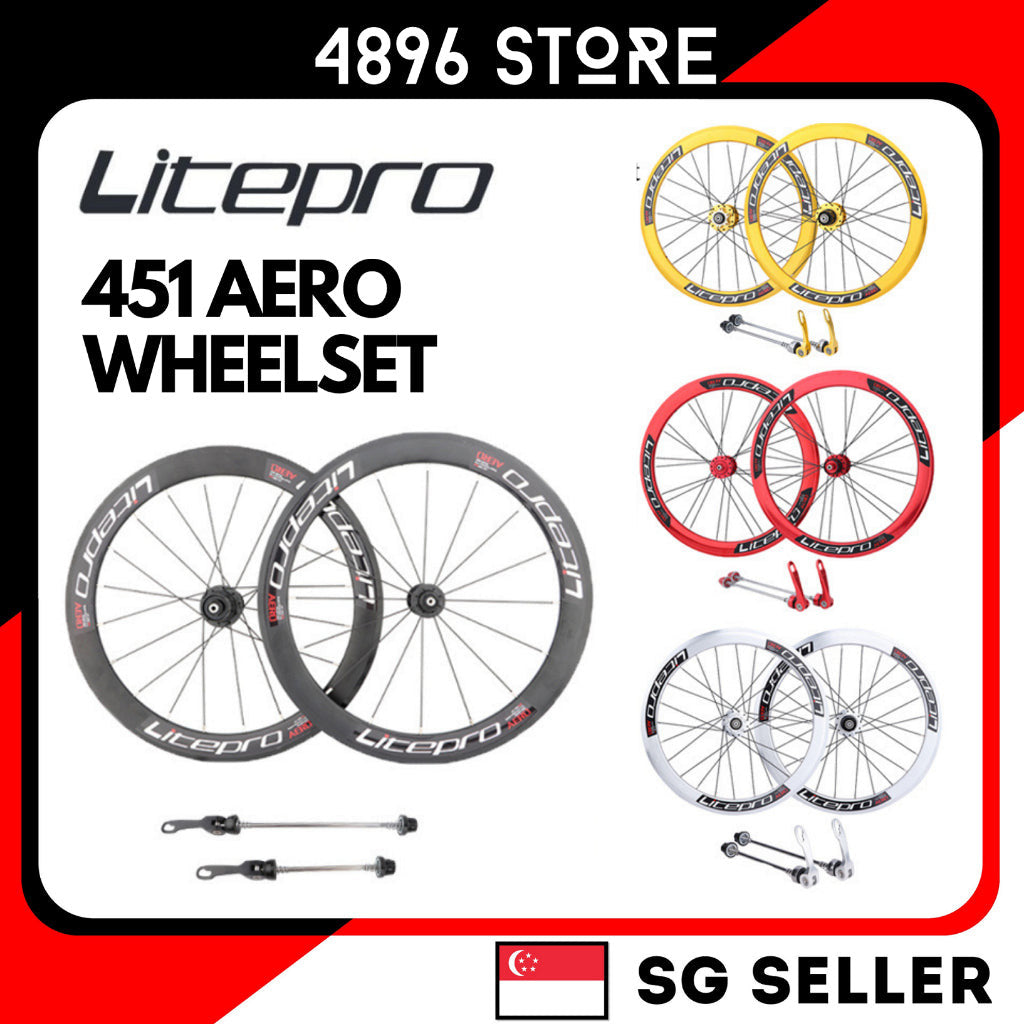 Litepro AERO Folding Bicycle 451 20 inch Wheelset 100/135mm Disc V Brake For 8 9 10 11 Speed One Pair