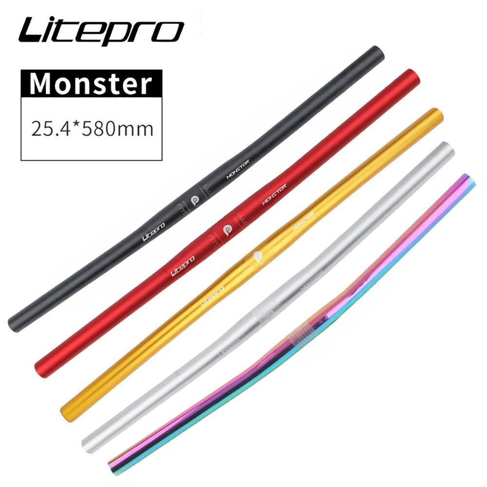 LitePro Monster Handlebar 25.4mm * 580mm Ultra-Light Handlebar Aluminum Straight Handle Bars Folding Bike Java Crius