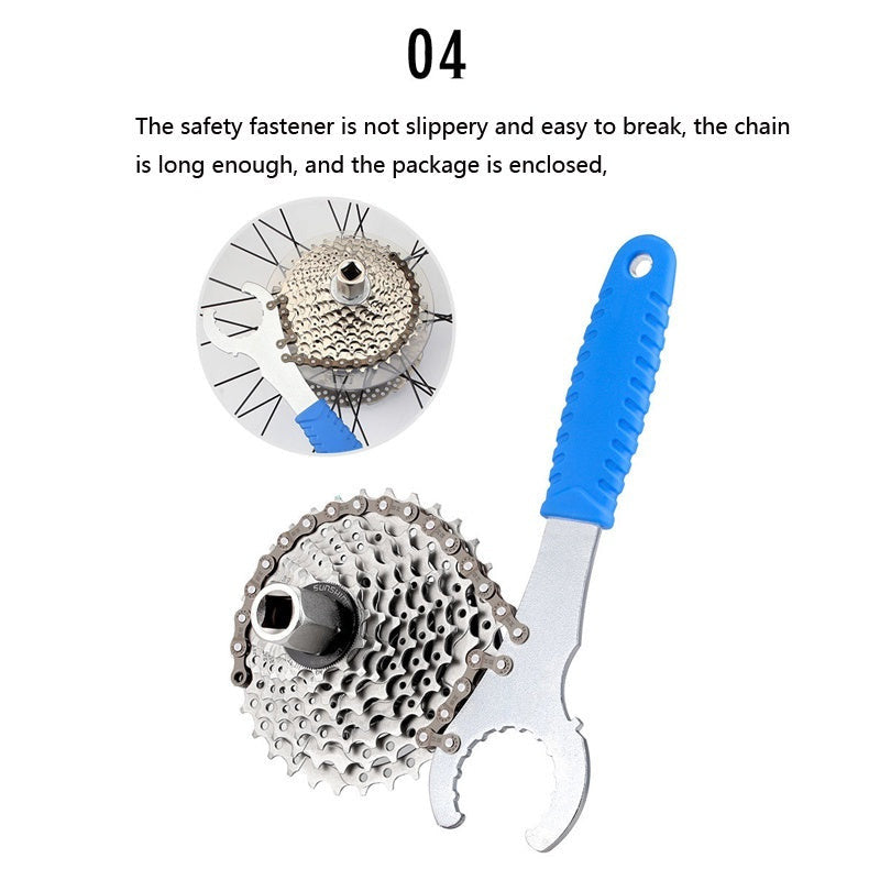 TOOPRE 3 In 1 Bicycle Cassette Freewheel Bottom Bracket Lock Ring Wrench Removal Repair Tool Cycling Installation Wrench