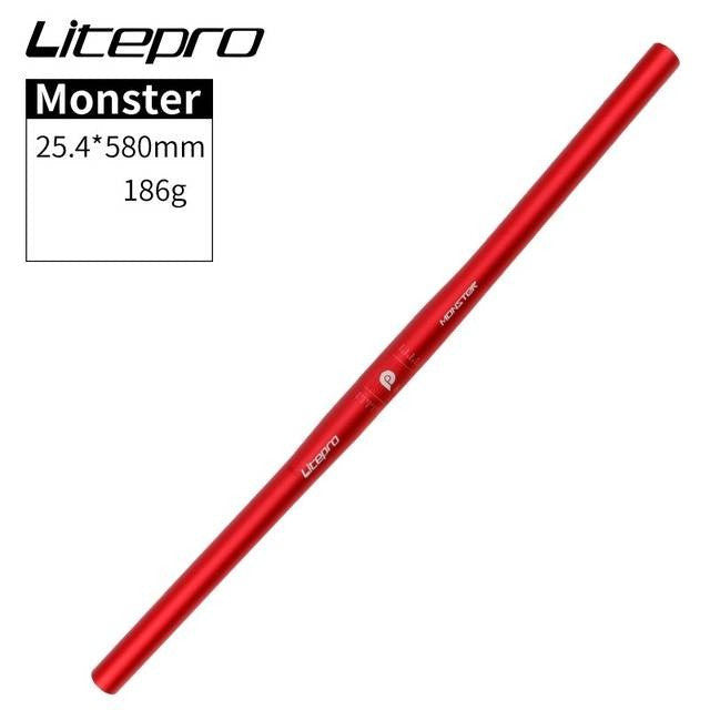 LitePro Monster Handlebar 25.4mm * 580mm Ultra-Light Handlebar Aluminum Straight Handle Bars Folding Bike Java Crius