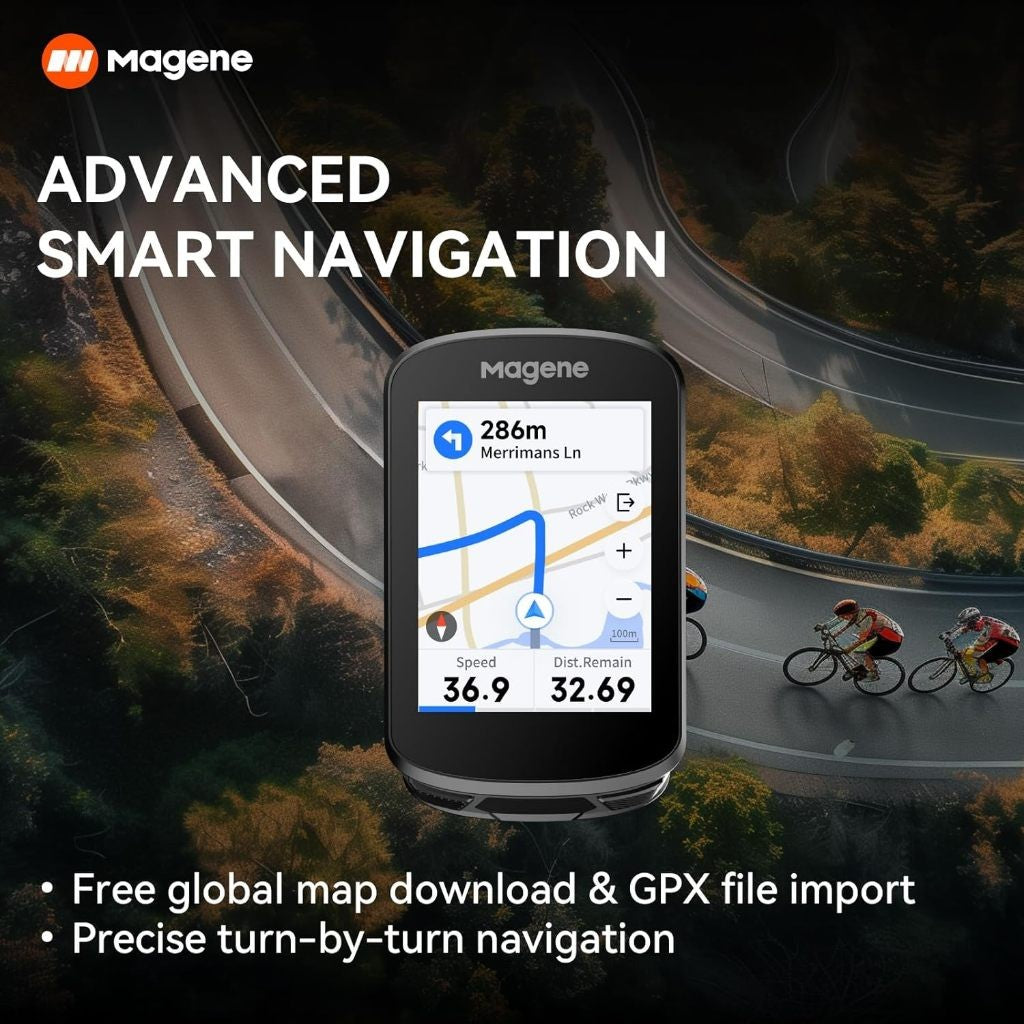 Magene C506 Smart GPS Bike Computer Touchscreen Speedometer WiFi/Bluetooth Customizable Data Display