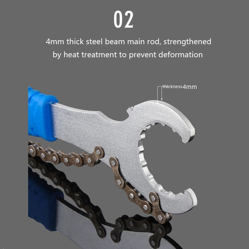 TOOPRE 3 In 1 Bicycle Cassette Freewheel Bottom Bracket Lock Ring Wrench Removal Repair Tool Cycling Installation Wrench