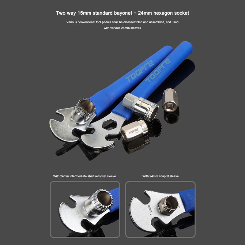 TOOPRE Bicycle Pedal Removal Wrench Anti-Skid Road Mountain Bike Pedals Installation Spanner Outdoor Bike Repair Tool